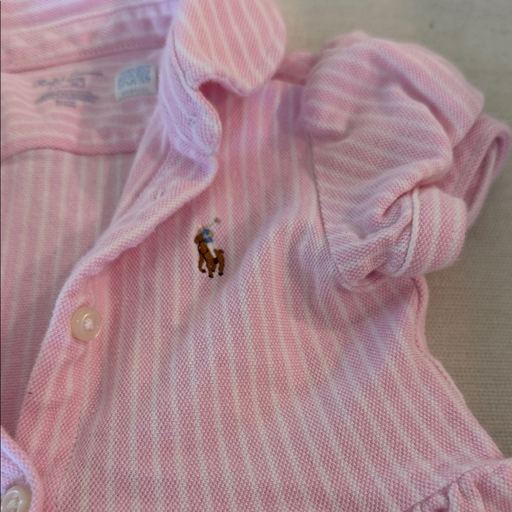 Ralph Lauren Pink Striped Baby Outfit - Picture 2 of 5
